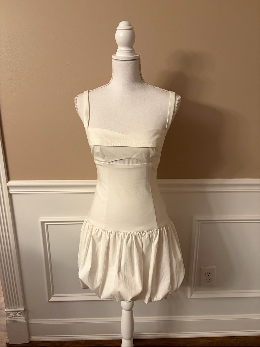 Zara White Spaghetti-Strap Mini Dress